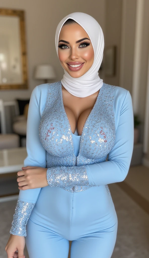 ((Transparent transparency)), Bitch, ((Lace V-neck ice silk suspender nightdress)), Straddling, ((Naked Colourfull)), ((Old Lady :1.7)), (((VERY SHINY SKIN))), Very cute like a Matured Lady, ((Stylish Hijab)), adorable, 2 girl, 55 years old, baby face, shy, half body portrait,smile,  (face details: 1), (eye details: 1), ((round large breasts, cleavage)). Cute posed. proportional body. Ultra High Res. (realistic: 2), UHD, ((SHINY SKIN :1.5)), ((Floral Pattern)).