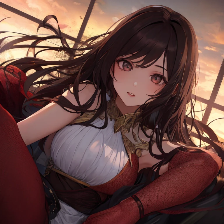 masterpiece, Highest quality, Highest quality, masterpiece, High resolution, concentrated,Japan,Japanese,Japan,Japanese style,Waka,Chihayafuru,Sleep,Sleep学習,Twelve-layered kimono,No text,sleep