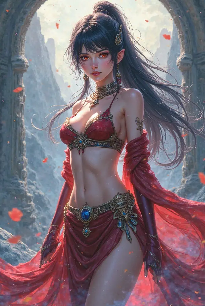 (close-up, from behind:1.6)
BREAK
<lora:looking_at_viewer:0.5> looking at viewer, perfect hands, anime style, a young female elf (elf ears:1.2), (defending pose:1.3), slim athletic body, very petite breasts, silk blanket, shoulder-length black wavy hair, (detailed brown skin:1.32) with visible skin pores, small delicate feminine hands, erotic, (resentful but incensed facial expression:1.3), exotic eyeliner, intricate exotic bellydancer's body jewelry, (detailed tiers, curtains in the background:1.15), (very complex and detailed ancient persian background:1.3), (good anatomy:1.25), detailed fingers, detailed glossy fingernails, the epitome of lust and desire, ((sfw:1.6), clothed:1.7)