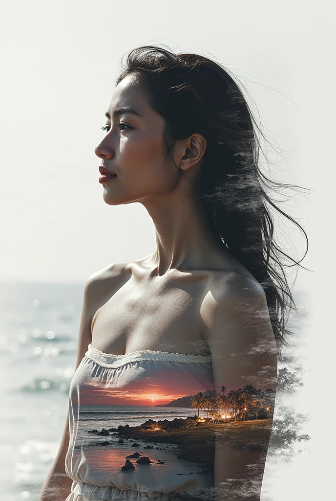 at beach, real world, after rain (best quality, 4k, 8k, highres, masterpiece:1.2), ultra-detailed, (realistic, photorealistic, photo-realistic:1.37), detailed underwater scene, beautiful vibrant flowers, enchanting underwater garden, glowing bioluminescent plants, serene aquatic environment, shimmering water surface, dramatic lighting, intricate floral details, radiant colors, natural beauty, ethereal atmosphere