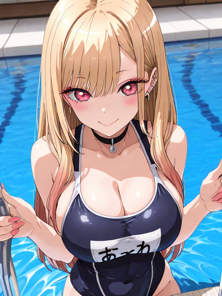 (masterpiece, 最high quality, 超High resolution, Very detailed), (Realistic:1.1, photoRealistic:1.4), Perfect illustration, Perfect lighting,Perfectly detailed hair, Perfect and exquisite face, Perfect collarbone, Perfect body,Juicy breasts, Perfect Thighs, Beautiful legs, View your audience, 1 person,Perfect Face, (Perfect Anatomy, Anatomically correct), Symmetrical face、((Shiny Hair)),Sexy Body、(masterpiece),(最high quality：1.3),8k,Very clear,(Ultra-realistic),Captivating woman,(high quality, High resolution, The finer details), Realisticなスタイルの女性,Juicy breasts、Perfect Woman、Perfect Face、Symmetrical face、Baby Face、((Big breasts))、Cleavage、blush、((Juicy lips))、Cowboy Shot、(((Straight blonde hair)))、((Large, double-set black eyes、Long eyelashes))、(Red Makeup)、(((String Bikini)))、(((Sexy Bikini)))、(((Yankee)))、(((Bad Girl)))、(Healthy and well-developed body)、((Big tits jk))、(Outdoor、Night Pool、Pool at night)