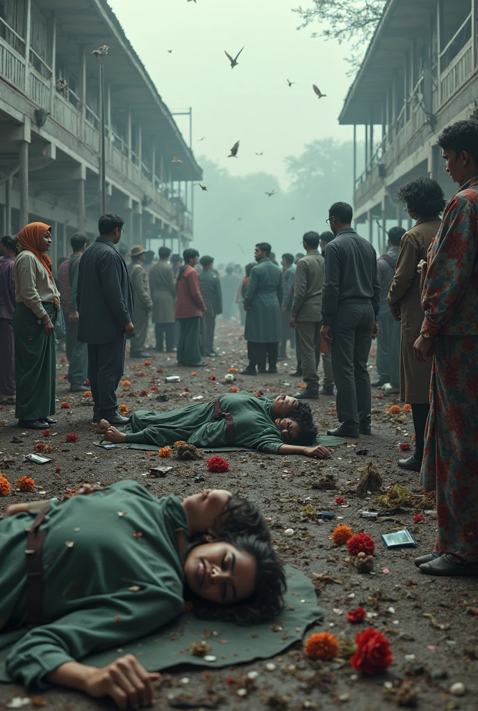 Ebony ugly People found dead into multiple pieces in front of military border those ugly people were wearing green lungi which had a red dot in the middle
