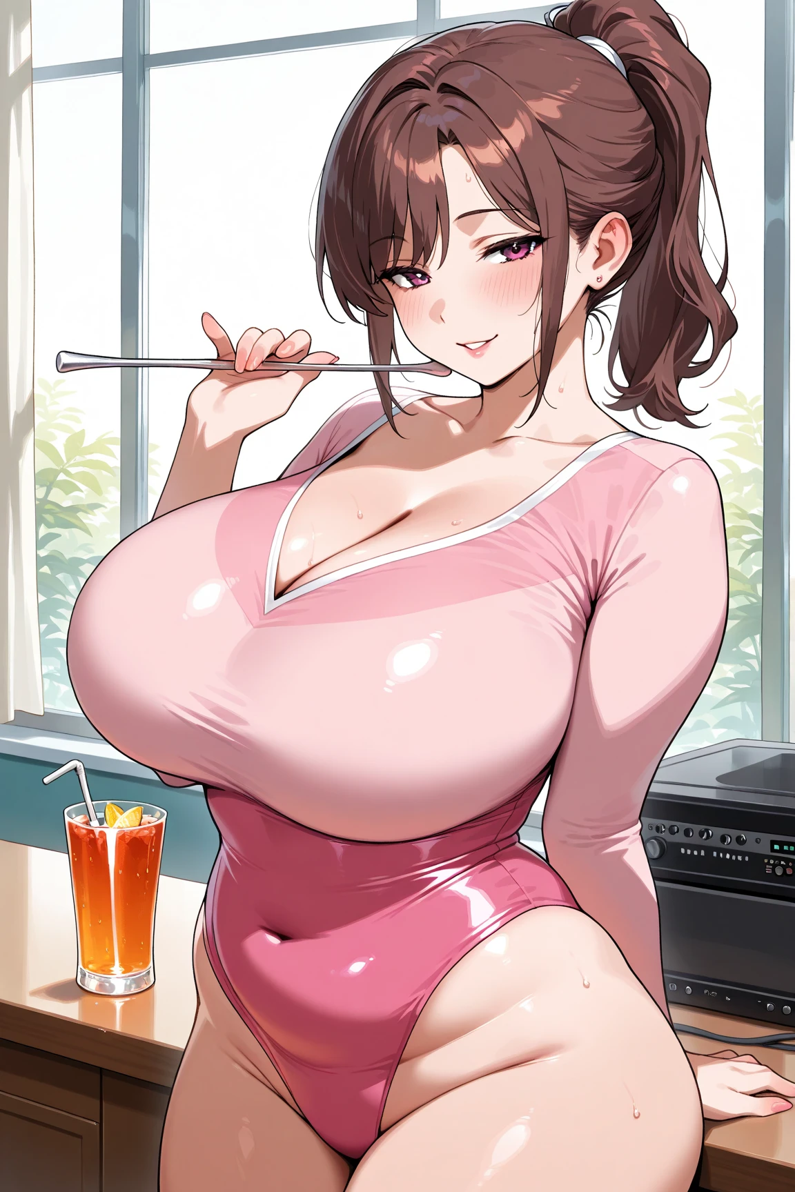 Score_9, score_8_up, score_7_up, score_6_up, score_5_up, score_4_up, source_anime, 1girl, cute girl, detailed eye, prostitution, fishnet bikini, brown hair, sagging gigantic huge biggest breasts, huge areolae, areola slip, huge nipple, hairy stomach hair, wide hip, thick thighs, hairy armpit hair, Japanese, cute Japanese, hentai, sweating, heart mark words, smelly, crowded, hentai atmosphere, in cafe, pov, bukkake, blushing, cum shot on armpit, bukkake armpit, beach side, ahegao, spreading legs, raping atmosphere, sex, penis
