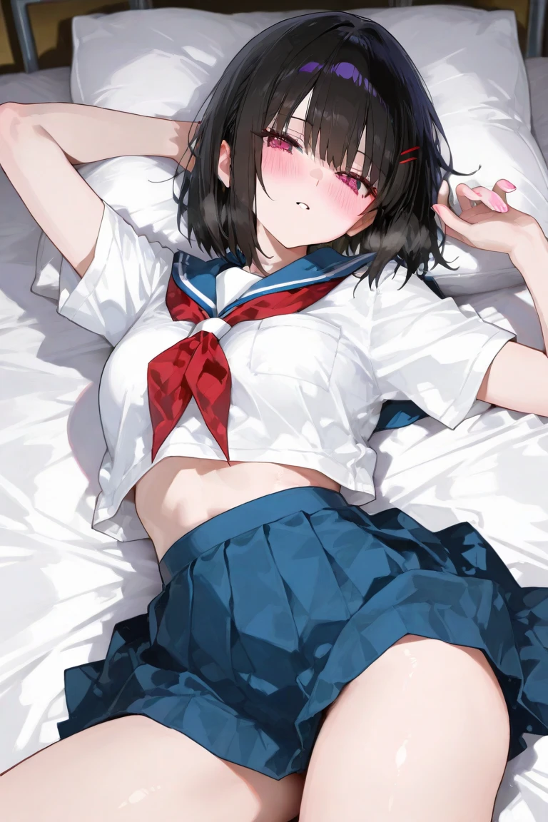 Ayaka Kamisato，the original god，Facing me，recruit，Open-mouthed，Stick out your tongue，drools，Lift the skirt to reveal white panties