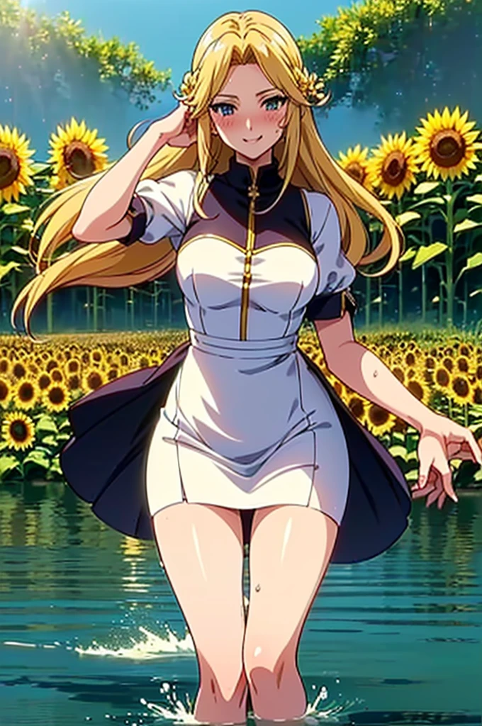 <lora:aikastylev1:0.9> ,  1girl, masterpiece, best quality, extremely detailed 8K wallpaper, skin tight, ultra detailed, volumetric lighting, light, best anatomy, detailed eyes, beautiful eyes, best shadow, ultra detailed, retro artstyle, 1990s (style), anime screencap , screencap , (countryside:1.7) , (grass:1.5), ( colorful flowers:1.7) , sunny sky, (barn:1.5), (green hills:1.4), akii_marie_rose, yellow hair, blue eyes
