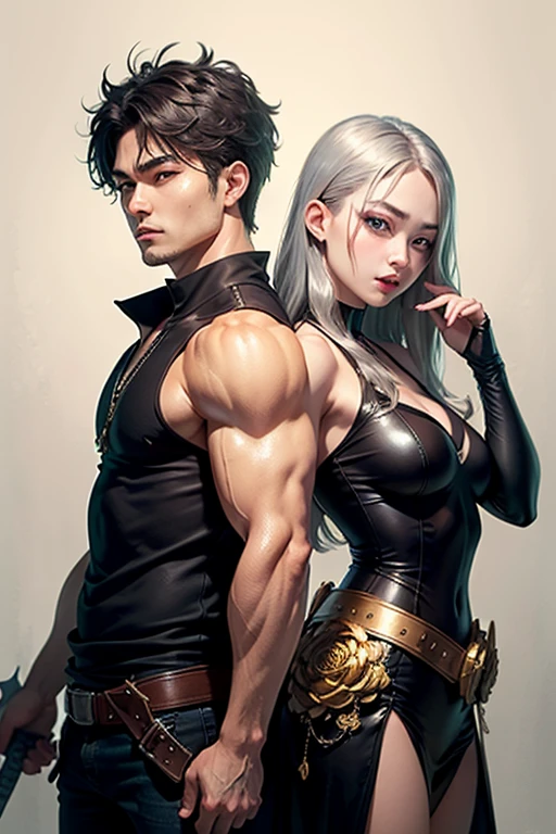 Beast girl,crazy,spike hair,sadic face,dark power on hands,shirtless,boku no hero style,comics style,blood,detailed,adult,handmade