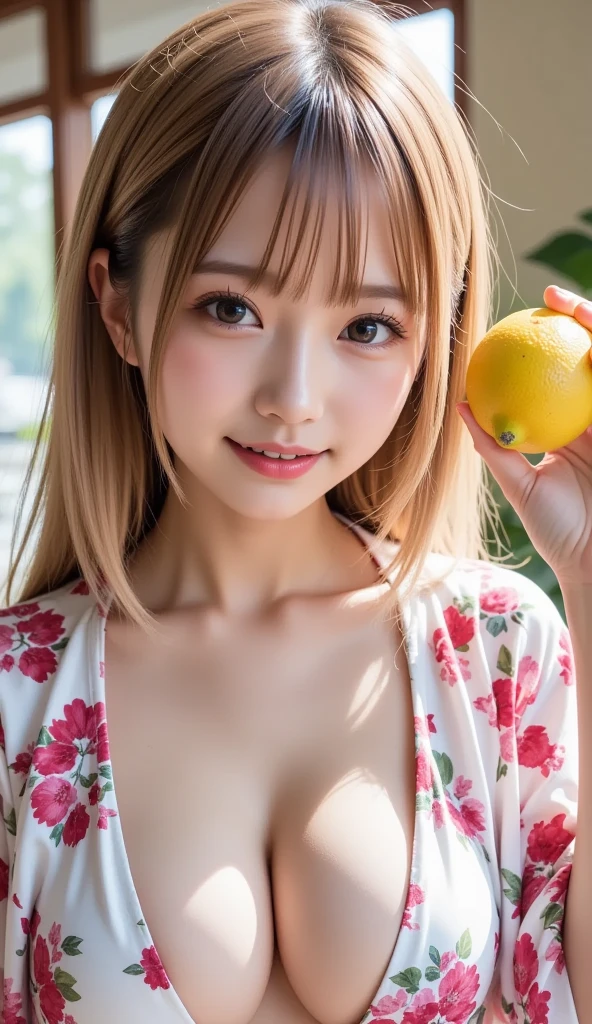 A perfect, sexy, cute older sister、Blonde、Large Breasts、bikini、Teabags、looking at the camera、An inviting look、Sticking out tongue
