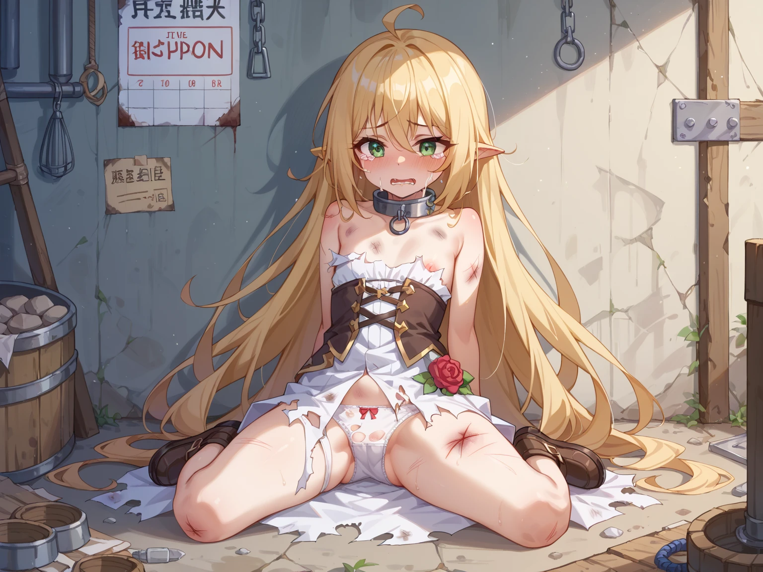 Beautiful illustration, Best Quality, (cute petit girl:1.3), Imprisoned in the basement,flat chest、Beautiful naked,Beautiful pink eyes、Lori、(Cuteness beyond limits),(barechested),Spreading the crotch, ((Spread your legs and expose your crotch)),(Bondage),is crying, barechested,lovely thighs,is crying,, (Shibari, arms behind back:1.2), (Shibari, arms behind back:1.2), (hands behind back),naked girl,naked girl