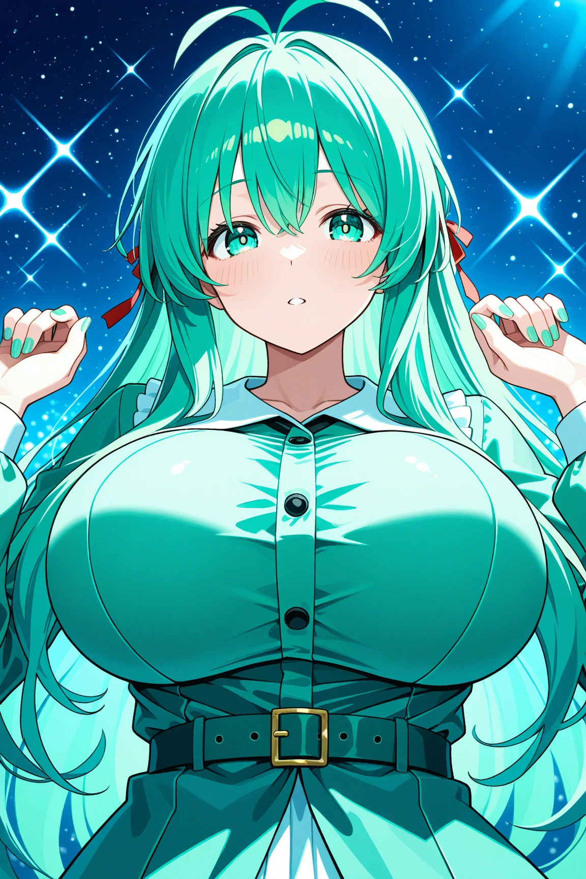((A Pretty nude girl with fox ears sitting on the bed)), ((completely nude
body:1.3)), NO CLOTHES, NO ACCESSORIES, Baby face, ((top-quality, master piece, ultra-definition, high resolution)), anime girl, ((ultra-detailed illust:1.2)), 1 girl, bangs, hair between eye, green hair, beautiful hair, blue colored eyes, Shiny eyes, ((detailed eyes:1.2)), ((super gigantic breasts:1.3)), huge breasts, Soft breasts, cleavage of the breast, show breasts, emphasize the breasts, focused on breasts, ((erected nipples)), Big smile, enjoyed, laughing, opened mouth, take off clothes, Night view from the window, fireworks in the background, in the Dimly lit room