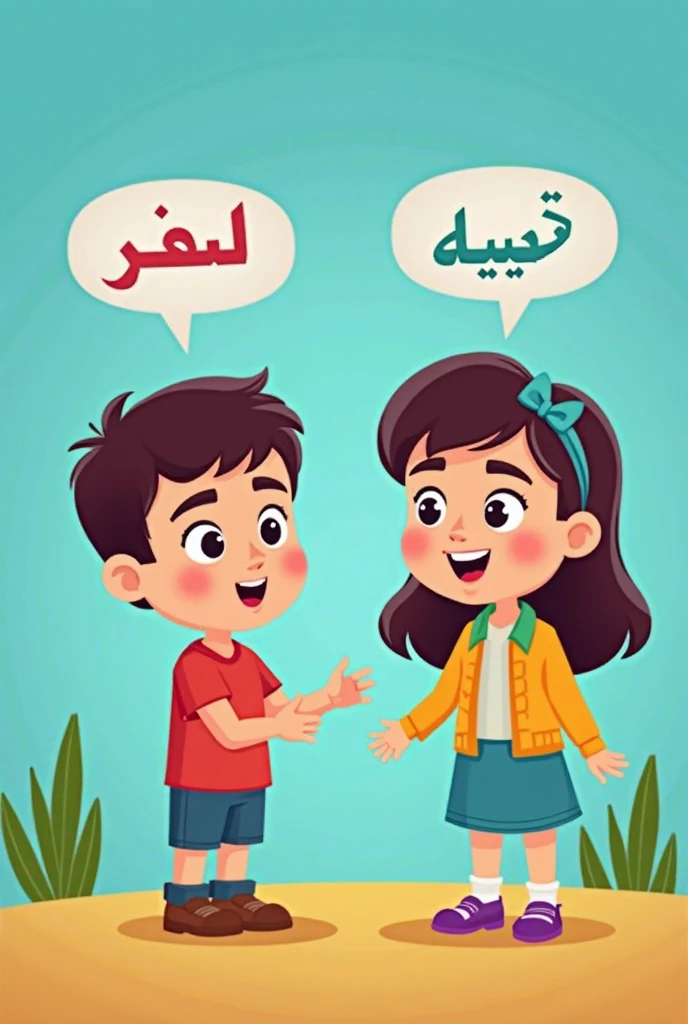 Logo in circle for boy and muslim girl in primary school expert in multiplication table which called doctor multiplication With stricking background