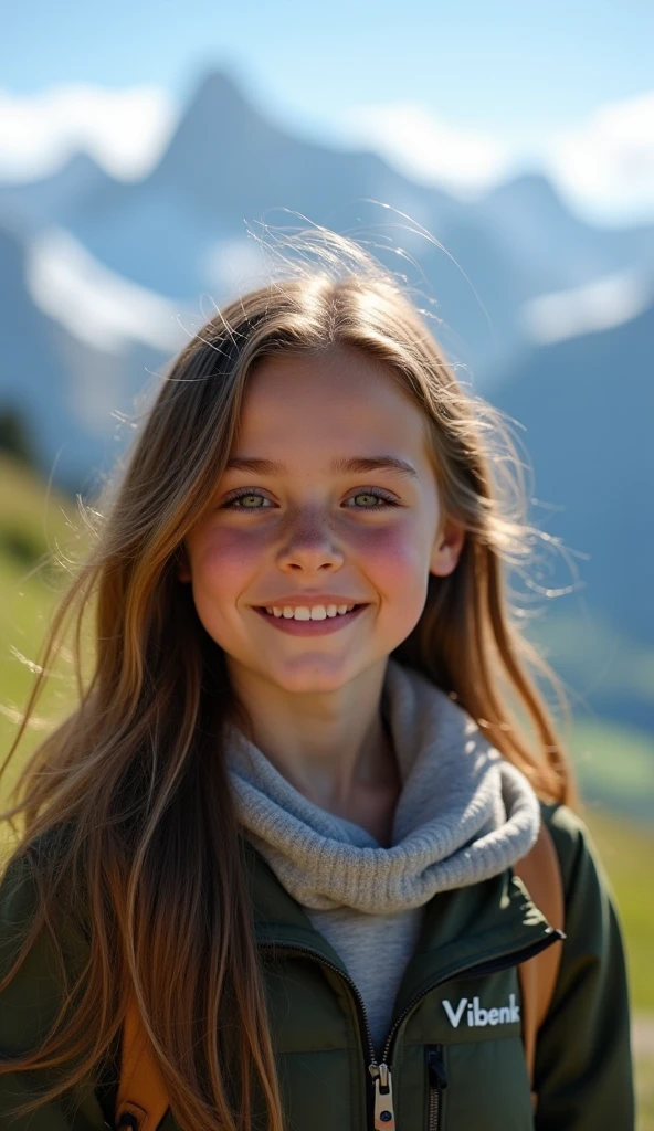 "Generate a hyper-realistic image of a 10-year-old girl from norway with authentic Norwegian features, set against a realistic landmark background, showcasing the best quality and intricate details."