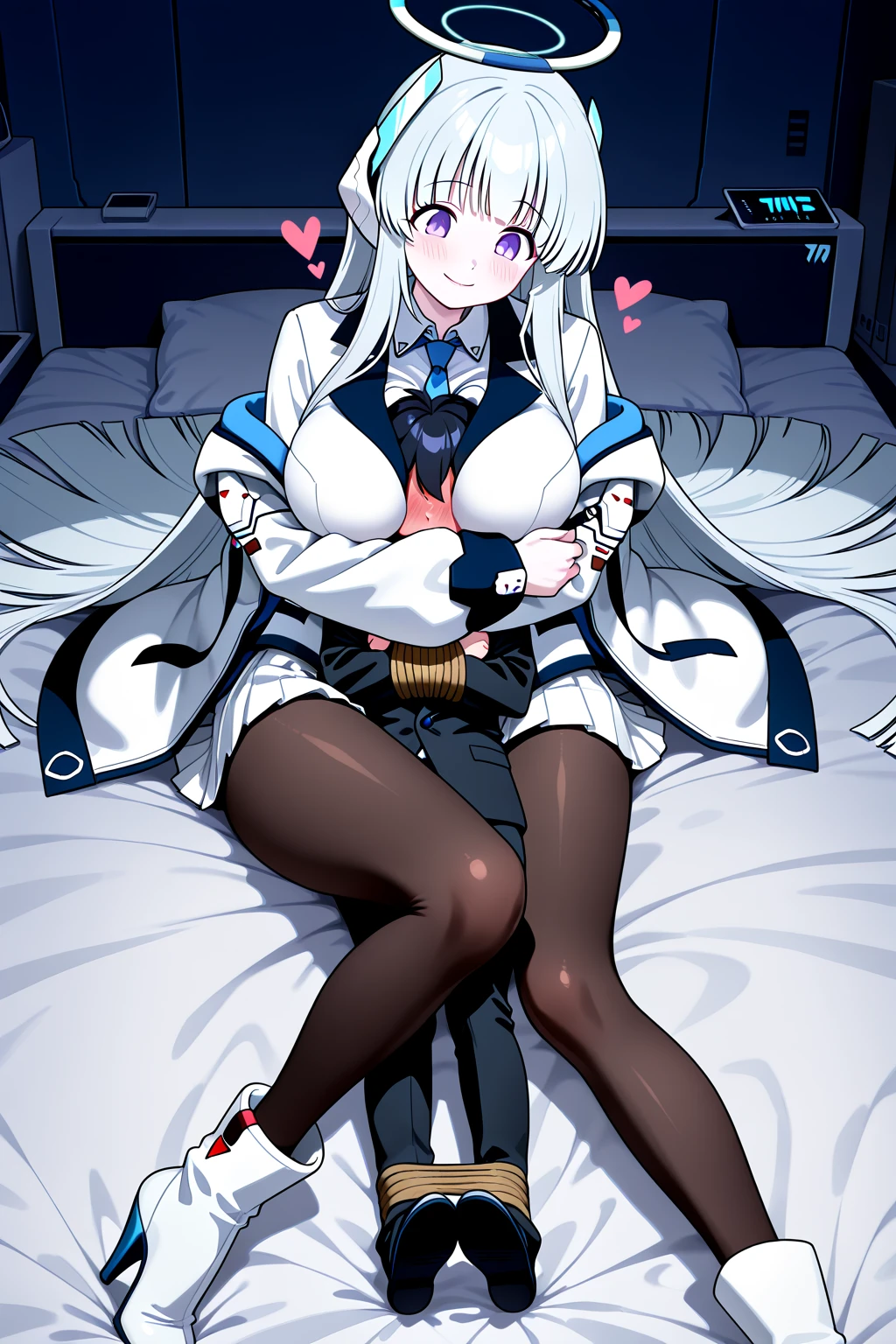 (masterpiece:1), (Absurd:1), (Highest quality:1), (Super detailed:1),(Best Shadow:0.7)(Processing wool), Perfect Anatomy, One Girl, alone, just, just-衣装, Hello, Grey Hair, Purple eyes, Blunt bangs, , , , (masterpiece),(Highest quality),(Very detailed),(Best illustrations),(Best Shadow),(Absurd),(Detailed Background),(so beautiful), ,(Very detailed),(Best illustrations),(Best Shadow),(Absurd),(Detailed Background),(so beautiful)noa-outfit, One Girl, alone, Big Breasts, Long Hair, , , , , empty eyes, blank eyes, , , , Heart-shaped pupils, , shiny skin, Wet, , , Roll your eyes, , The pupils constrict, night, , , , , Open your mouth carelessly, , , , , , saliva trail , , , , , , Pink Neon Lights, , , Beautiful nipples, , Mysterious glow, orgasm, ahegao, rolling eyes, cross-eyed, , , sleep, hypnosis, , ushio noa, , , arched back, , Halo, , , Dead, Expressionless, , Sex slave, silver long hair, White jacket, White collared shirt, White suit, Blue tie, Double-sided fabric , White Skirt, pantyhose, , Untucked shirt, (Foot fetish),