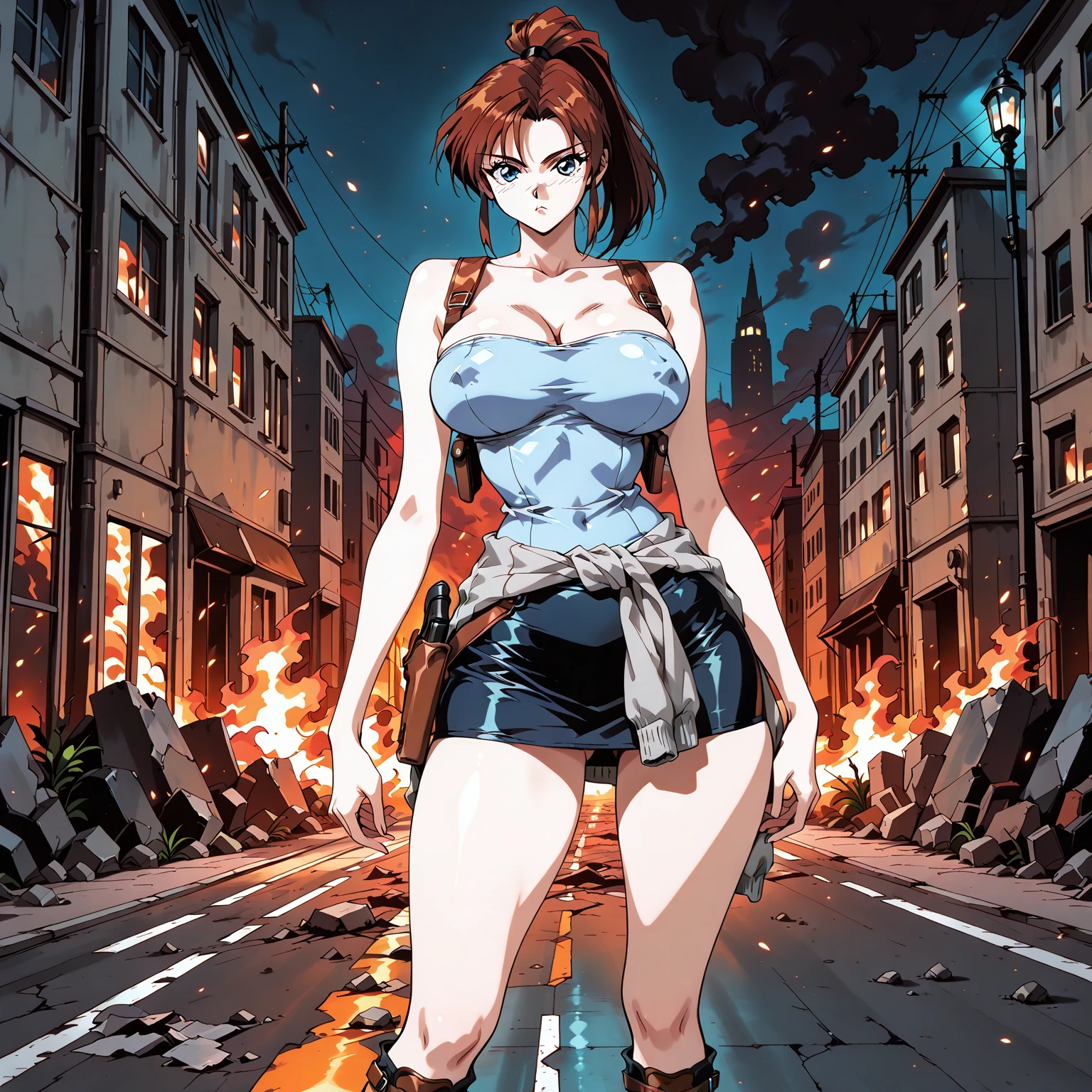 Browsing Caution,(masterpiece, Highest quality, High resolution, Anime screenshots, Anime Color, 8K, Realistic), Nausicaa, woman, mature woman, wife, alone, Brown Hair, (Looking at the audience), Huge breasts, Cleavage, (Badly ripped tank top:1.5), Upper Body, forest, (Perfectly detailed anatomy, Beautiful and elaborate face&eye:1.5, Shiny skin, Perfect body)、light brown nipples、Erect nipples、I want to see up to my knees、Thin fabric panties、Wide-open legs、cameltoe
