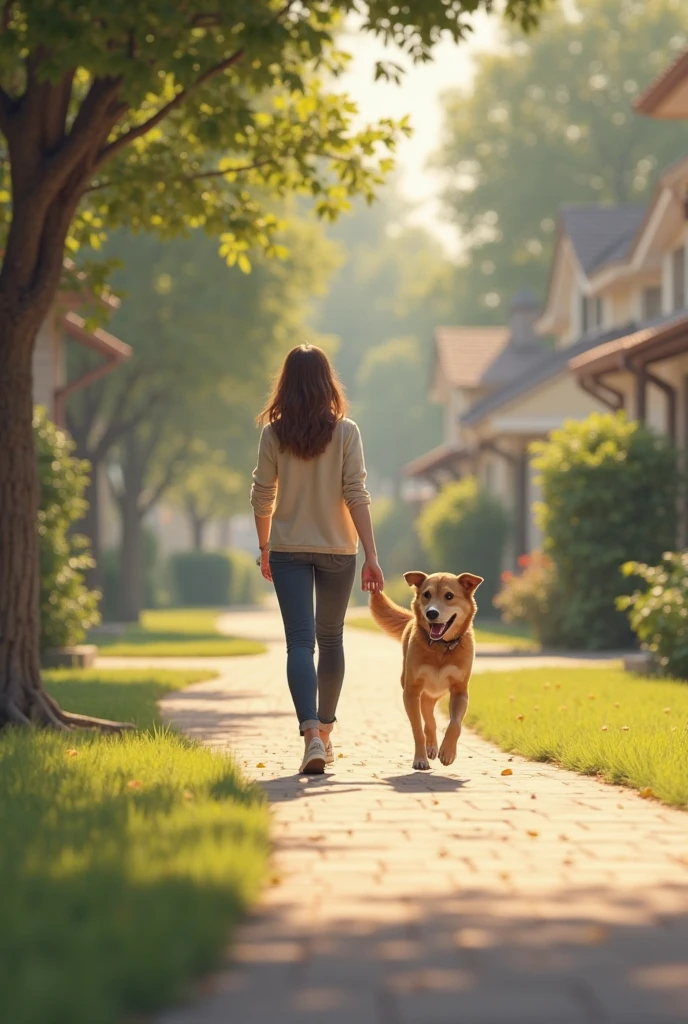 dog playing in the backyard with its owner