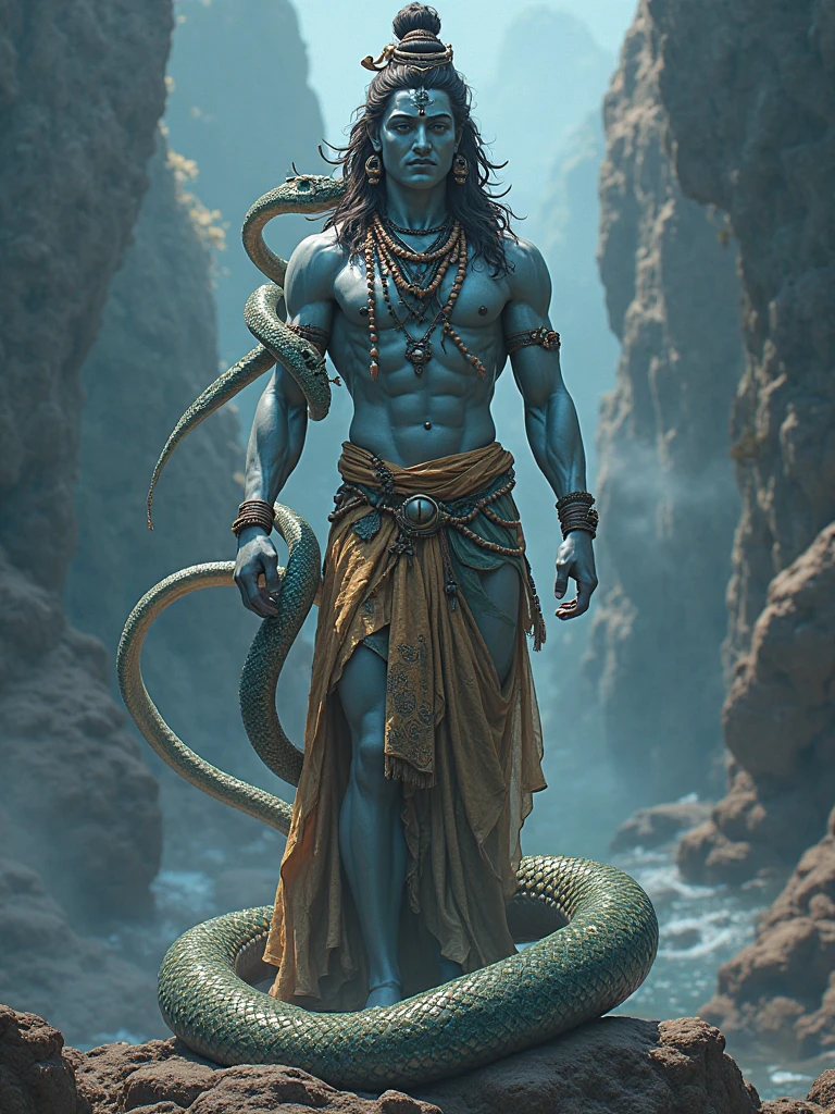 Lord siva with anaconda