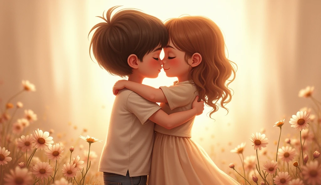 children kissing