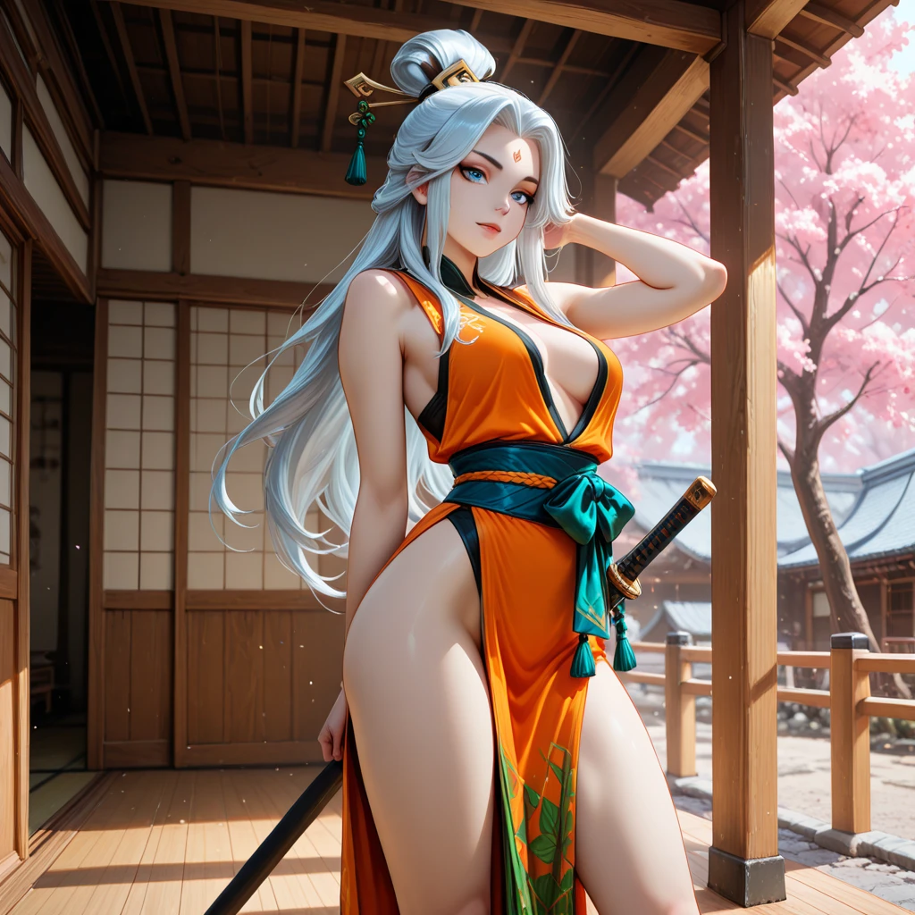 (masterpiece:1.2, Highest quality), (Beautiful, detailed eyes: 1.2), ((One girl)), ((alone)), (Red eyes:1.4), (Detailed eyes and face:1.3), (Beautiful village background:1.2), (Highly detailed CG, Super detailed, Best Shadow:1.1), ((Depth of written boundary)), ((watercolor)), kimono, Large Breasts, Bare shoulders, Flowers and petals, beautiful concept figure, (White Background:0.5), (figure:1.1), (Very nice and beautiful:1.1), (Perfect detail:1.1), Yamato, whole body,t,, whole body, religious, Catholic, Priestessess, whole body, flip flops, pants,smile
