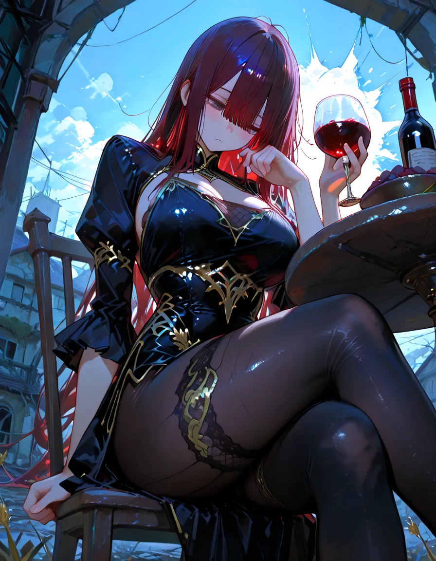 (highly detailed:1.3),
1girl, solo, (full body:1.2),
sc_nyx, large breasts, light smile, red eyes, sitting, dinning table and chair,
Ultra-detail, (highres:1.1), best quality, (masterpiece:1.3), cinematic lighting,
(highly detailed face and eyes:1.3), ;D, ass,ass focus, looking back, big ass, large ass, good ass, (large ass:1.2)