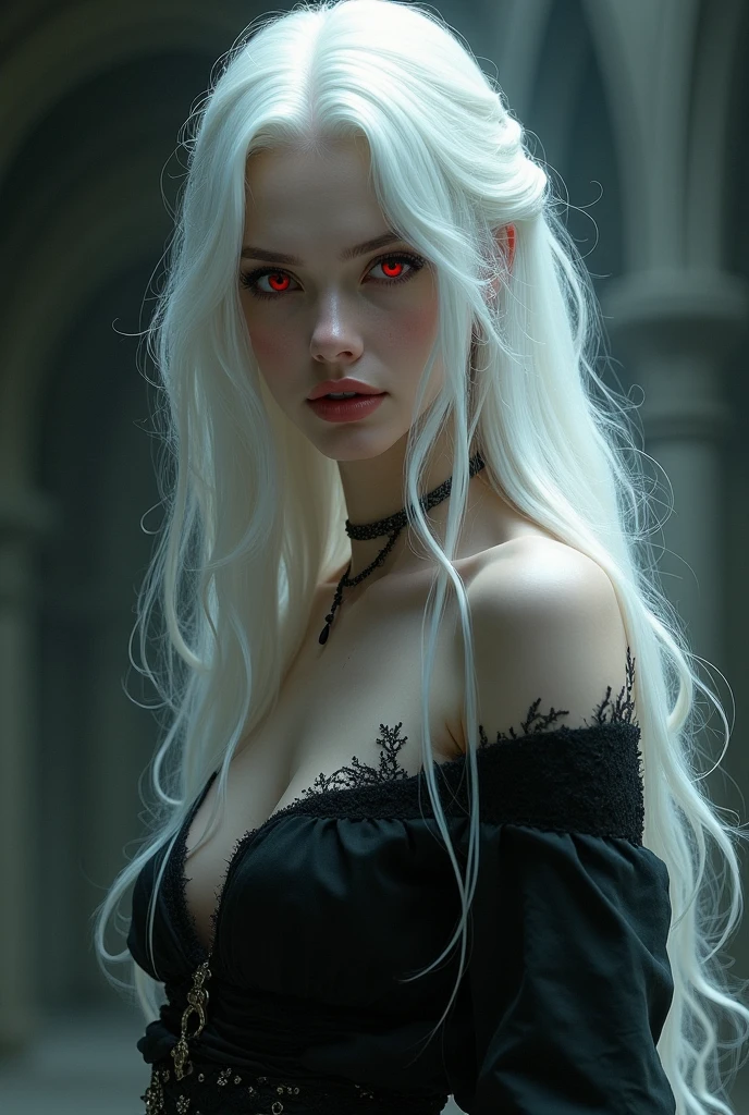 dark queen flawles face,white long hair,beautiful,masterpiece