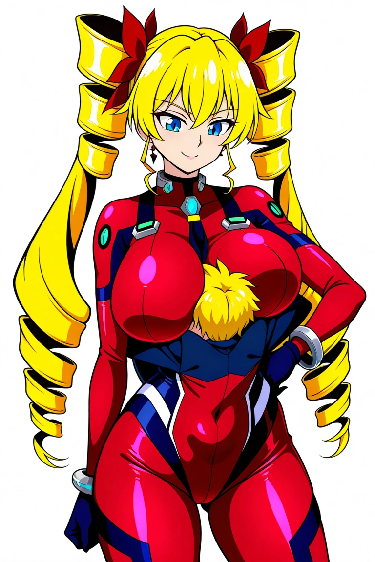 Highest quality, Very detailed, High resolution, 1990s_(style), retro artstyle, 1990s anime cels style,Satoshi Urushihara style art, Vibrant colors, Flat Color, One woman, (Huge breasts), High leg leotard, Blonde, blue eyes, Big eyes, Red nose, Realistic pussy、Well defined nipples、((Nipples are visible:1.3))、Squat、Open Leg,Detailed nipples、Realistic nipples