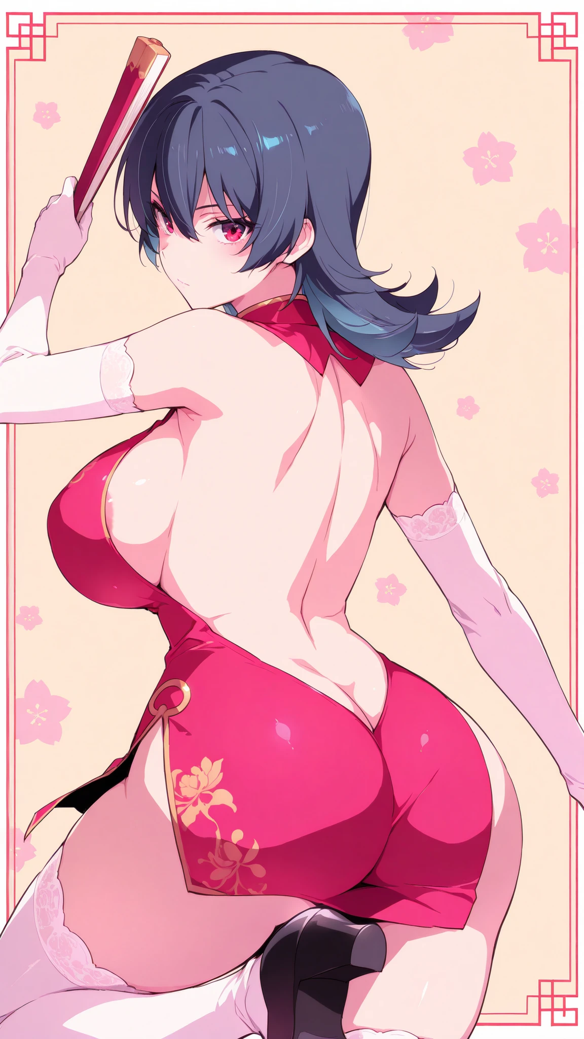 1girl, solo,((toddler)), (little female ,10yo,wide hip:1.3),gigantic breasts, oppai,((sagging breasts:1.3,breasts apart:1.3,hanging breasts:1.3)),
(short, , chibi:1.2), nsfw,revealing chinese ,china dress, (fusion of chinese_dress and highleg leotard:1.5),(wearing doctor's white gown),(((Chinese traditional patterns print on leotard))),Rose hair clasp,skindentation, white Clothes, ((no panties,exphosed groin)),white_background, absurdres, highres,akane, TendouAkane, ,cowboy shot,