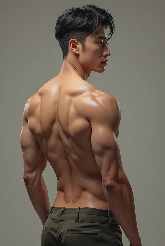 masterpiece, best quality, high quality, intricate details, perfect lightings, 1boy, solo, male focus, looking at viewer, a young handsome muscular vietnamese boy, male model, flexing, mischievous, naughty, detailed eyes, detailed face, smooth hair, realistic skin, perfect hands, realistic, solo, wearing nothing, completely naked, looking at viewer, low angle shot, Realistic, fully naked, full body nude , correct male penis, correct male scrotum, perfect scrotum, male structure, correct male genitelia, huge male genitelia, walking on fashion show stage, fashion show background, fashion show backdrop 