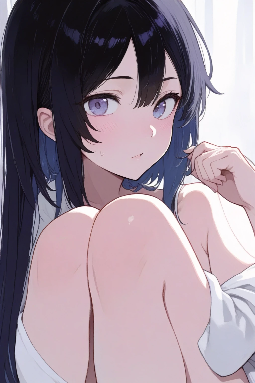 (((masterpiece, high resolution))), beautiful woman, Japan Beauty, 20 years old, beautiful woman, looking at me, (((high resolution face, high resolution eyes))), hentai, white background, panty, ass job
