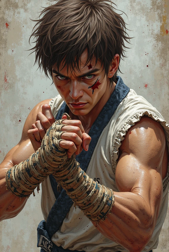 young man breaking the chains from his hands
