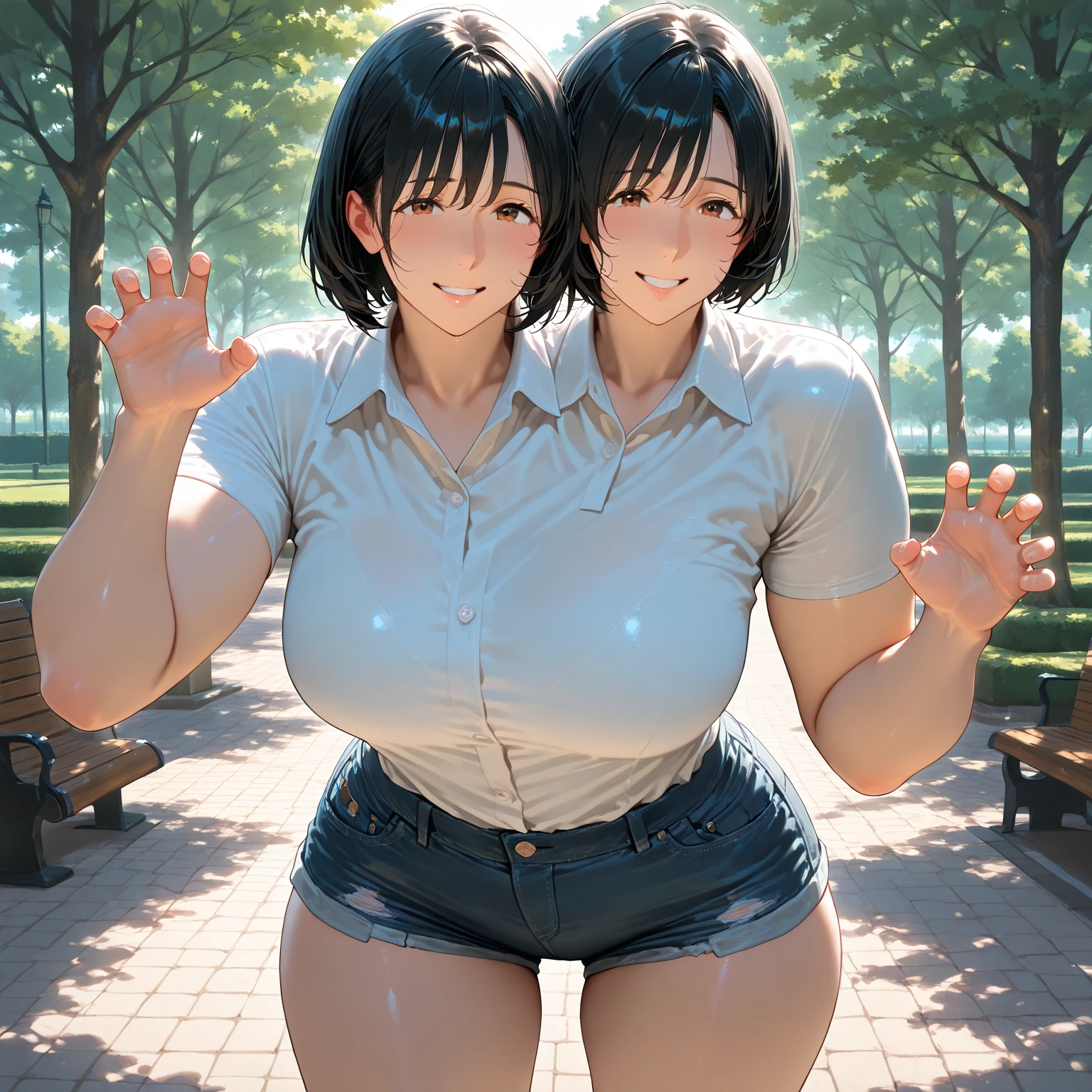 solo thin little girl standing at primary school ground, 10 years old, (thin long legs:1.3), slim thighs, (wet brm:1.3), (white wet gym uniform:1.2), (show off cameltoe for viewer:1.2), (huge clit), BREAK, disproportionately large breasts, (bursting breasts), thin waist, BREAK, nose blush, heavy breathing, BREAK, masterpiece, ultra-detailed, sharp pupils
