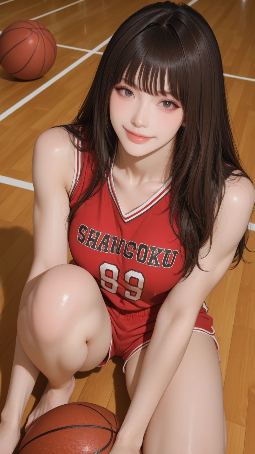 Basketball uniform with logo on chest、Fits large breasts