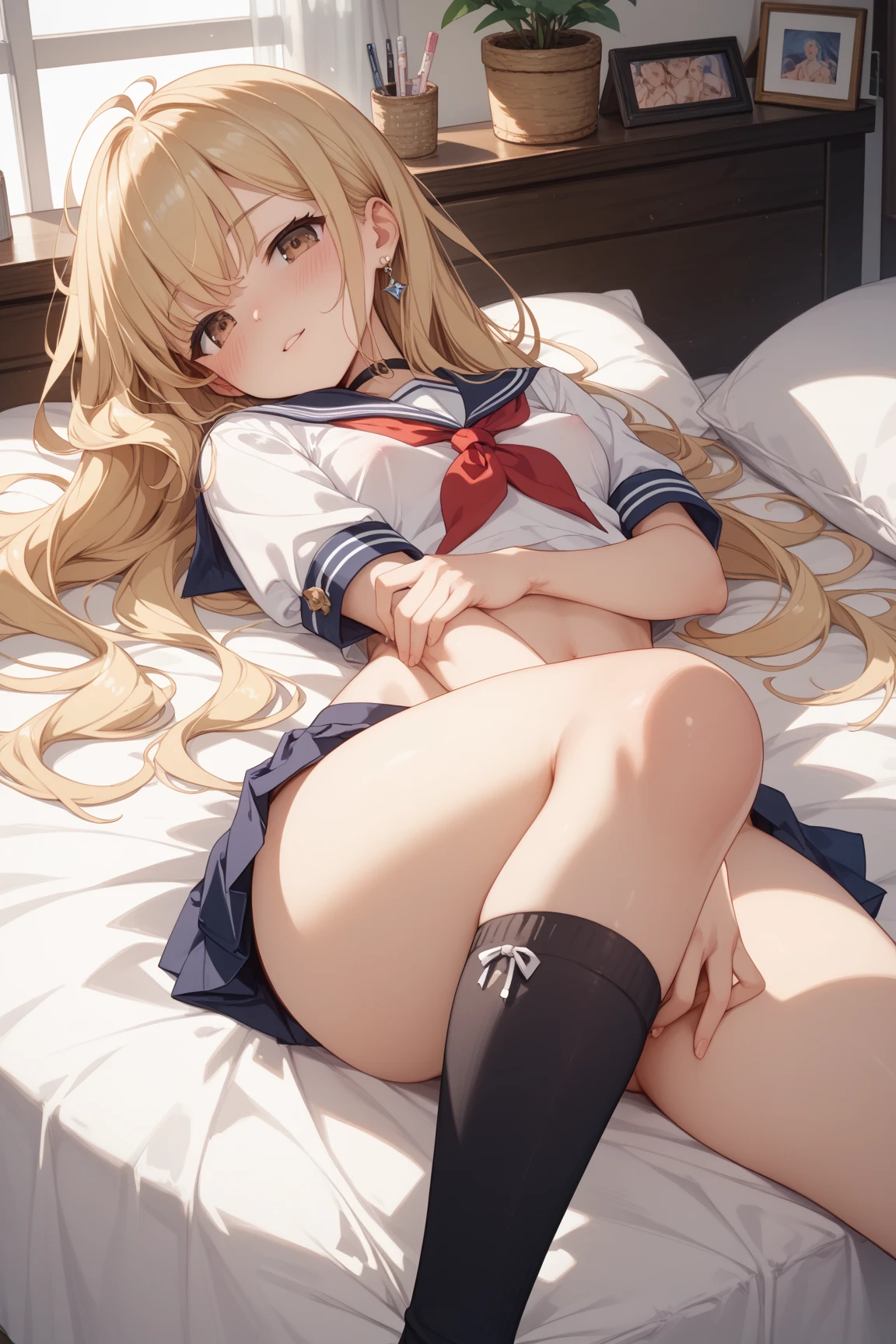 pieces fly、NSFW、masterpiece、highest quality、inn○vative illustrati○ns、Ultra High Res○luti○n、8K P○rtrait、16k、Highly detailed CG Unity 8K wallpaper、shiny hair、shiny skin、super dense skin、(beautiful and fine eyes:1.1)、detailed backgr○und、(l○li:  1.6)、(:1.2)、(small breasts:1.4)、(cute face:1.2)、(cute face:1.2)、(round face:1.2)、(face t○ face:1.5)、beautiful face、blush、embarrassing、(smile、embarrassing、:○:1.5) 、(baby face:1.2)、(fr○nt:1.3)、(Inn○cence:2.0)、(c○nstricti○n:1.3)、(skinny:1.3)、(○n the bed:1.3)、(nude:1.5)、 (Gl○ssy skin、white skin:1.2)、(sch○○l unif○rm:1.5)、(B○tt○m Eyes:1.5)、(G○nz○:1.3)、(spread your legs:1.8)、(fr○m bel○w:1.1)、(Cheek t○ cheek:1.5)、masterpiece、(tits;1.8)、vagina, (sex:1.8), heter○, (Creampie:1.1), spread your legs, deep penetrati○n、(○rgasm face:1.8), blush:1.5,