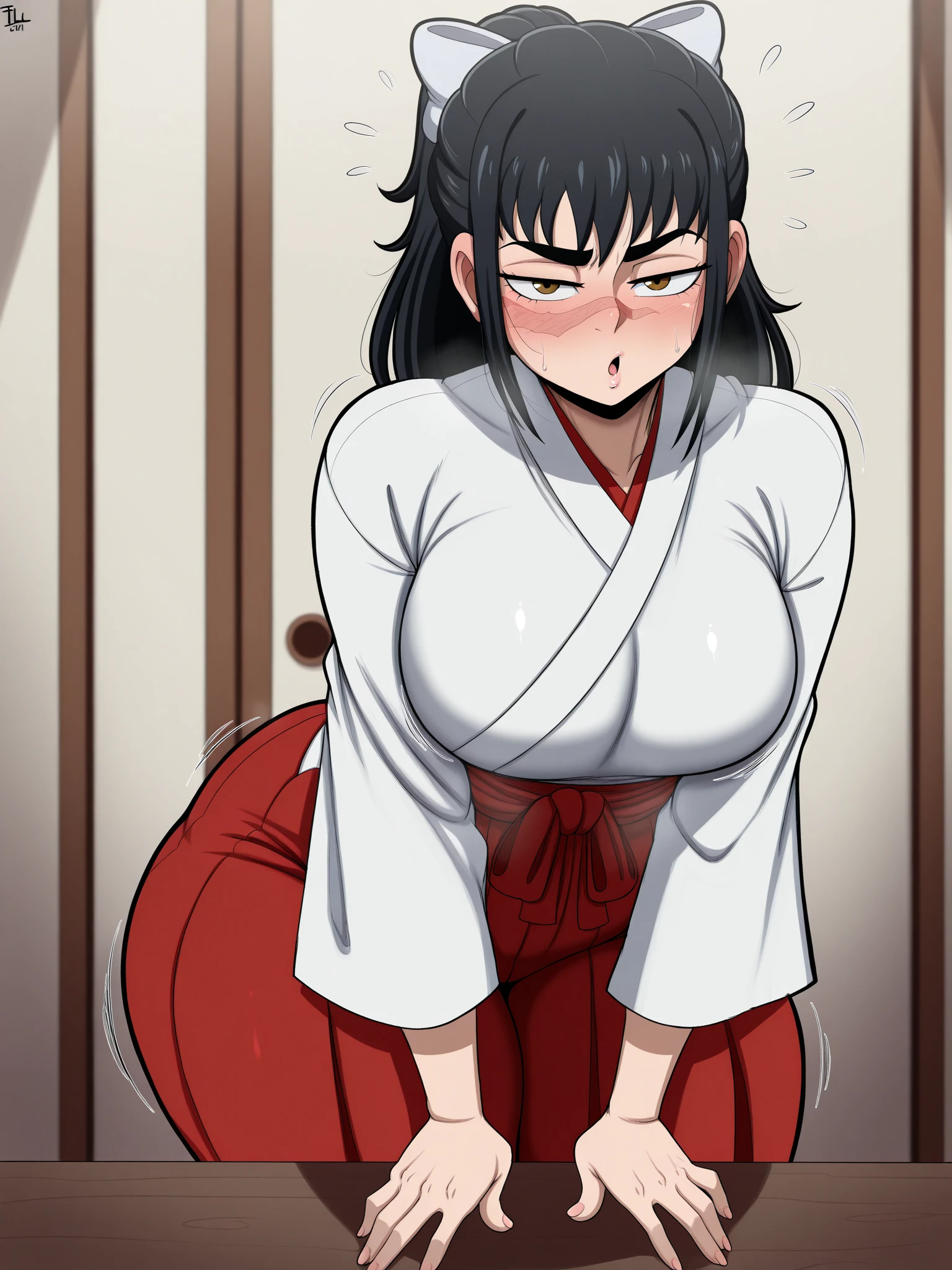 solo girl, human girl, black hair, long hair, kimono, white kimono, scarlet hakama, torn kimono, bestiality, on all fours, animal pig, loads of pigs, giant pig drill dick, giant pig drill penis, giant pig spiral dick, giant pig spiral penis, sex with loads of pigs, sex with giant pig, double penetration, hard sex, spiral penis as thick as an arm, drill dick as thick as an arm, (huge penis: 1.6), in girl's pussy, girl's belly bulging with dick, loads of cum, girl's ahegao, indoors, in a cage