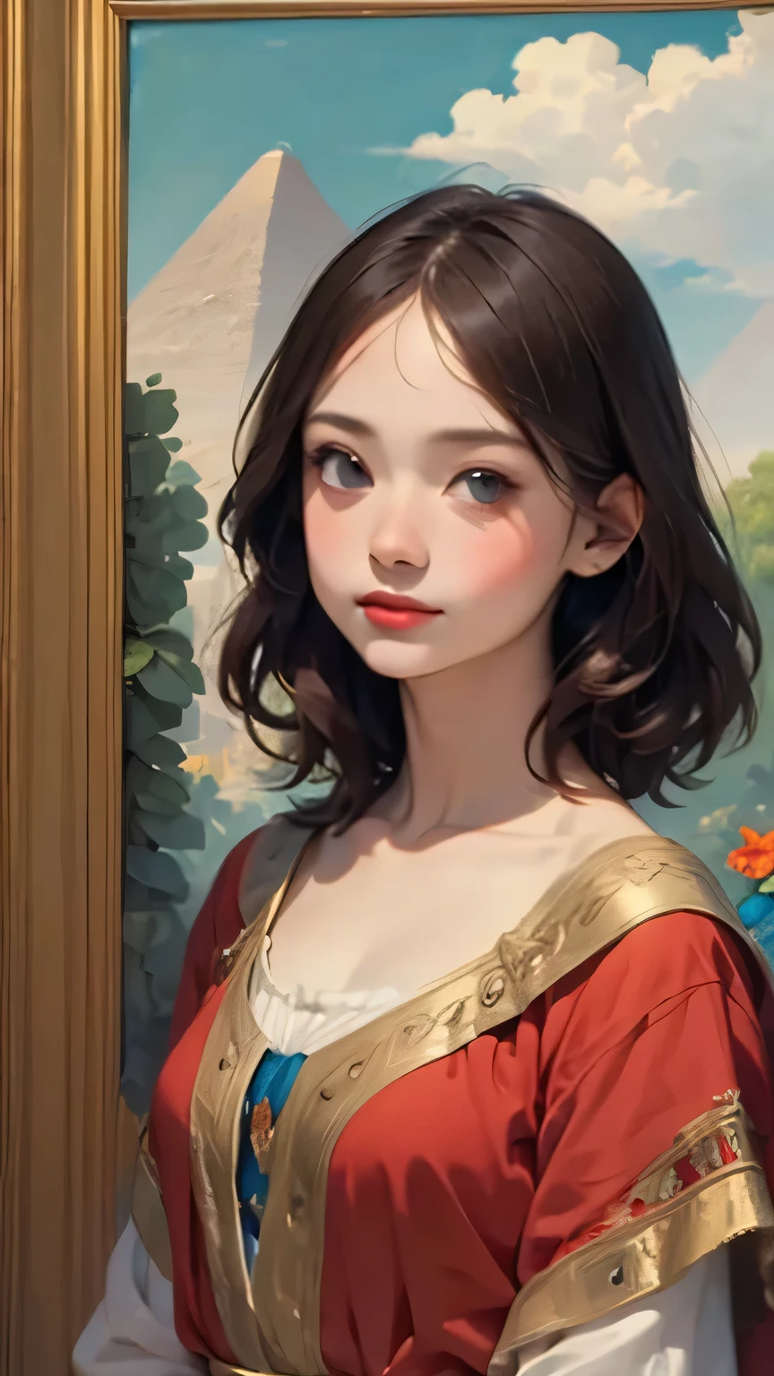 398 ((The Young Princess and the Young Prince)),(short hair),(Neat hair),(Ultra High Definition),(Opulent Palace),(Leonardo da Vinci Style Painting),(Egypt),(Egypt文字)