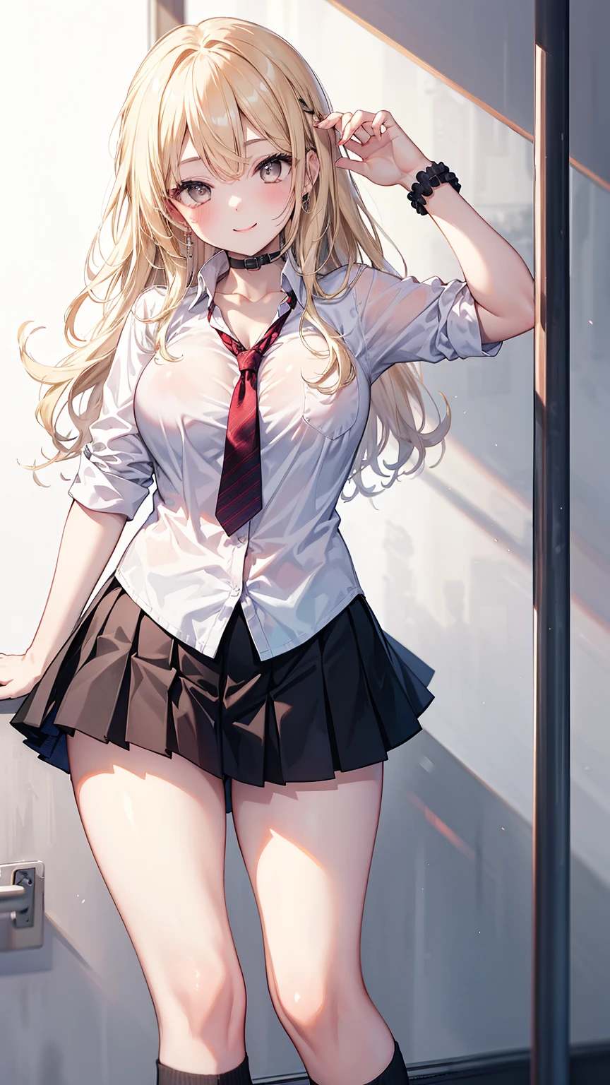 1 girl, 10 years old, stand, long hair, golden hair, purple eyes, ((purple underwear)), (((Worn school uniforms))), (((naughty face))), (cowboy shot), (medium breasts), (cleavage), (((showing underwear))), (((((skirt lift by myself))))), (from front), from below, ((looking at viewer)), ((32K)), ((best quality)), ((ultra high res)), ((HDR)), ((uhd)), ((extremely detailed CG)), ((unity 32K wallpaper)), ((perfect anatomy)),