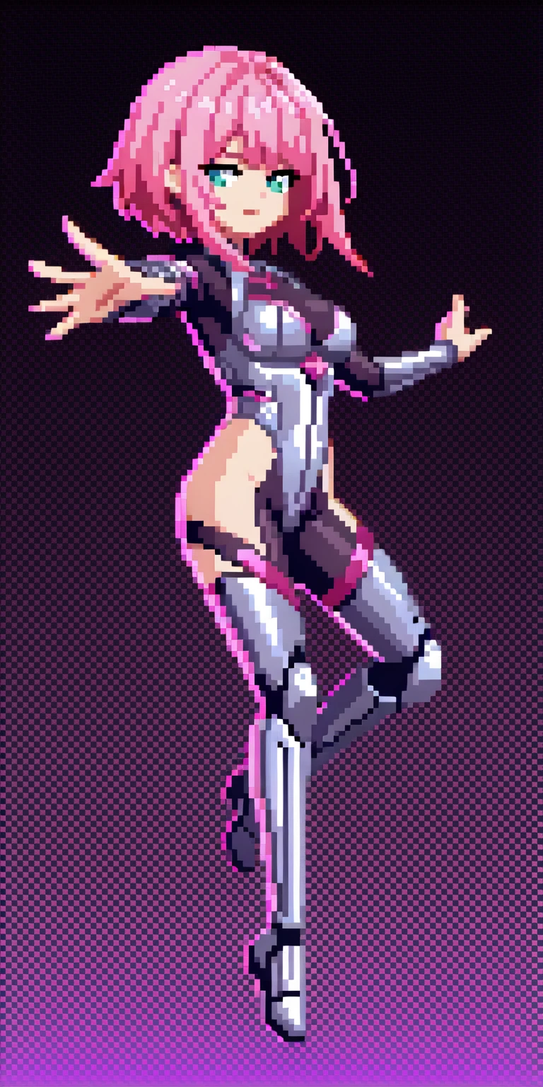 (masterpiece, top quality, best quality), pixel,pixel art,1women,motocycle, full body,
