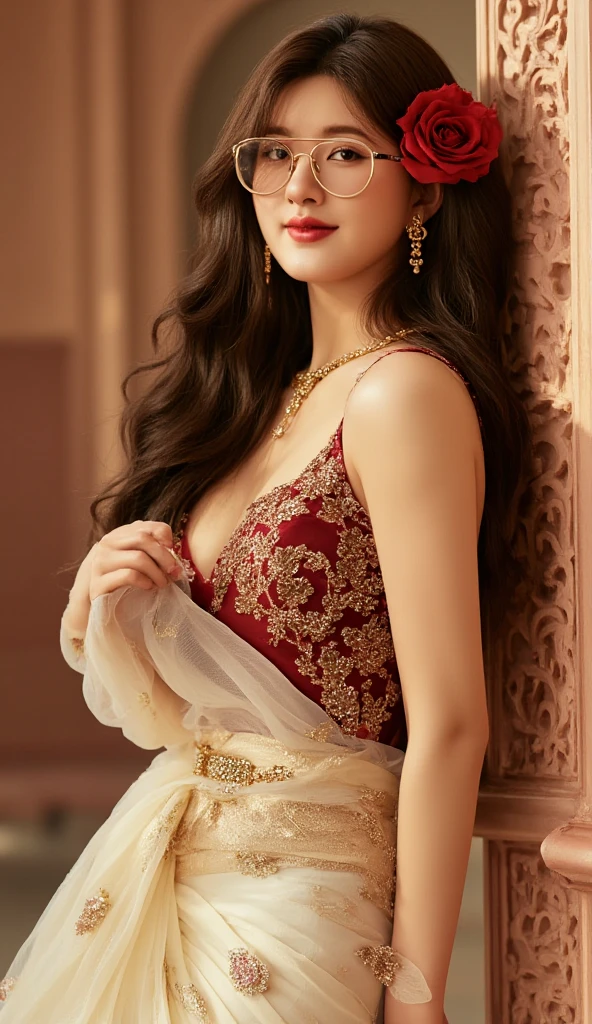 Wear pink elegant transparent saree sitting, gorgeous royal, (((sunny leone:1.2))), portrait of a beautiful Indian woman,
From Golden Skin, 23 years old, Pretty woman, Indian model, ((sitting on a bed)), (in pink elegant transparent saree:1.5),
((wearing see through saree:1.3)), (elegant saree:1.3),(((transparent micro saree))), ((setting on the green sofa)),
((in the living room)), near the balcony, ((reading books)), ((looking in bookooks in one hand)),((long hair)) (Slim abdomen),
(Perfect slim figure), (Dynamic pose), Solo, ((open crotch)), (((bare ass))), (Slim:1.1), 1 woman, (Full figure:0.9), Indian clothes,
(( long sleeve dress)),((chiffon saree with open pallu)), thick lips, skindentation, parted lips, ulzzang-6500-v1.1, medium hair, smile,
closed mouth, lips, saree covered with full body, detailed beautiful round eyes, Indian women, Asian women, Beautiful face,
photorealistic, rim lighting, two-tone lighting, gold bracelet, thick lips, indentation, parted lips, (detailed eyes), light blonde hair,
blue eye, details still clear, honey-coloured, fluffy turned, HDR, shallow depth of field, broad light, backlighting, bloom,
light sparkles, chromatic aberration, sharp focus, (photorealistic:1.2), (realistic:1.5), (hyperrealistic:1.2),(photorealistic face:1.2),
(close up:1.6), (light blonde hair), (hazel eyes cheekeautiful face:1.8), (detailed face:1.6), (medium breast:1.2),
(detailed bright eyes:1.5), (eyelashes:1.4), (smiling:1.3), (detailed long black hair), , (narrow waist:1.5), (thigh: 1.5),
(realistic human skin:1.6), (full ) (detailed eyes), (seductive pose), (detailed facial features), (detailed clothes features),
(necklace), (earringracelet), jewellery, gem, necklace, gold bracelet, anklets,(Photorealistic:1.4), (High Quality: 1.2), Raw photo,
(Perfect body shape), Deep shadows, Unobtrusive, Cold light 12000K, Nikon Z 85mm, unparalleled masterpiece, ultra-realistic 8k photos,
perfect fingers, best quality, hazel eyes, perfect 36-26-36 figure