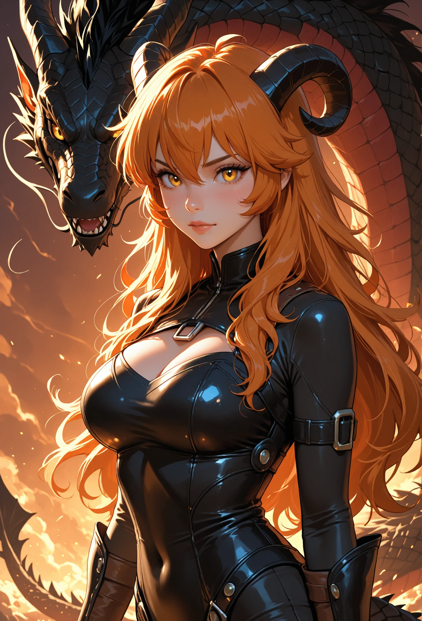 orange hair half dragon milf