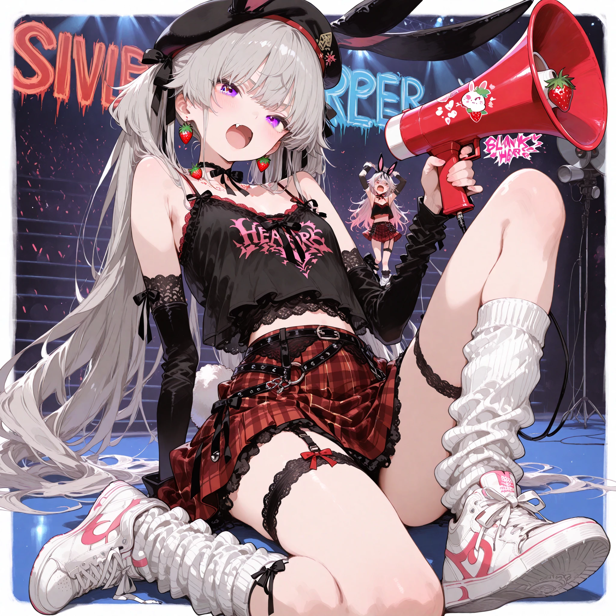 highest quality、High resolution、masterpiece、Anime characters、girl、Blonde、Red Eye、wave handini skirt、high school student、School
