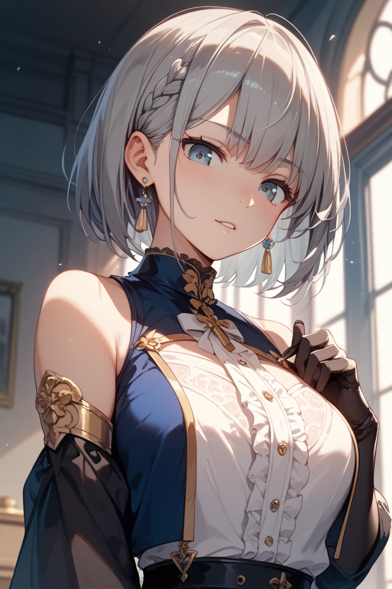 (( (masterpiece)，（Very detailed CG Unity 8k wallpaper），(Bust Shot:1.5), highest quality，Cinema Lighting，Photorealistic, Detailed Background，Beautiful and beautiful eyes，Bright Eyes，（Very elegant and beautiful），（Beautifully detailed eye depiction），Very detailed，masterpiece，High resolution)), Richly decorated armor, Beautiful Female Warrior, short hair, Platinum Blonde Hair, Cleavage、Various actions、Various clothes、Red costume、Various poses、Colorful costumes