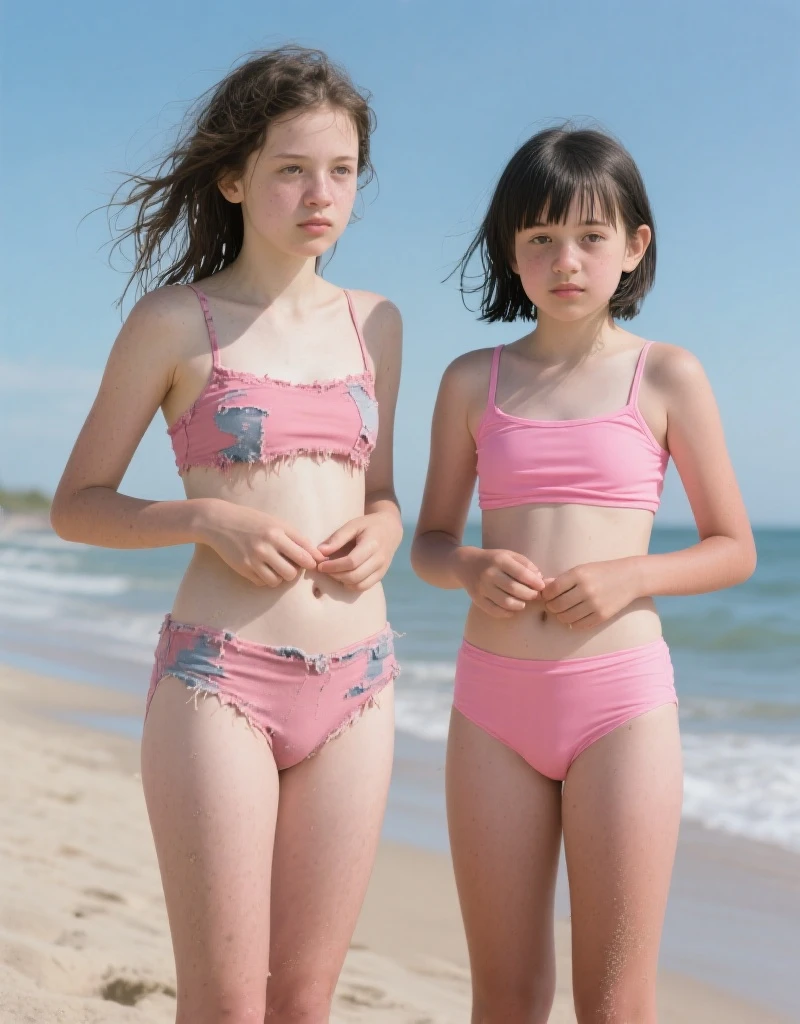 Make a young family with two children. They are in bathing suits and having fun outdoors. Ultra Definition, 8k, fullhd.