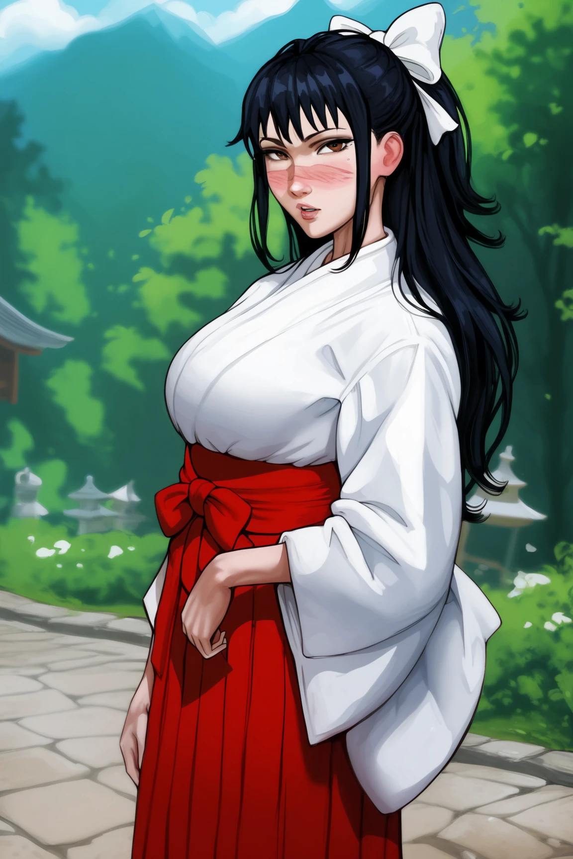 Beautiful 15 year old slim Japanese Edo period princess with long black hair　Gorgeous embroidery, Ultra glossy, She is wearing a shiny red long-sleeved kimono....　She is made to lie on a red enamel futon, with the futon over her upper body, her legs spread and her vagina examined.