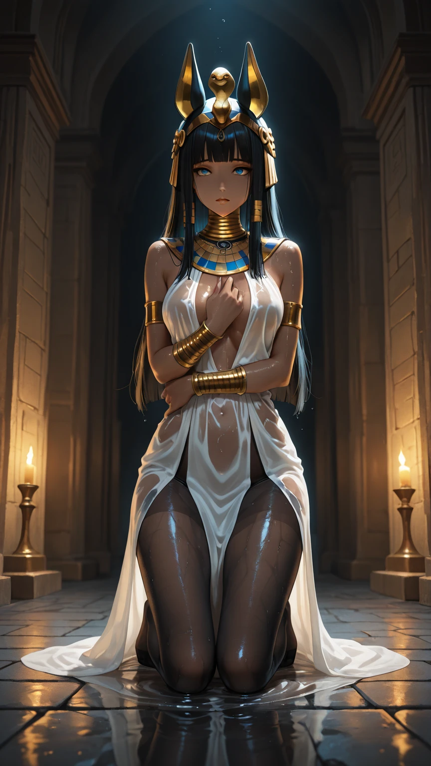 All intricate details: "(MahabharataPunkAI, ((see through, short clearswimsuit)), tan skin, beautiful, Egypt style, egypt girl, cute, 1 girl view, ((nude, +18)),random angle shot)"