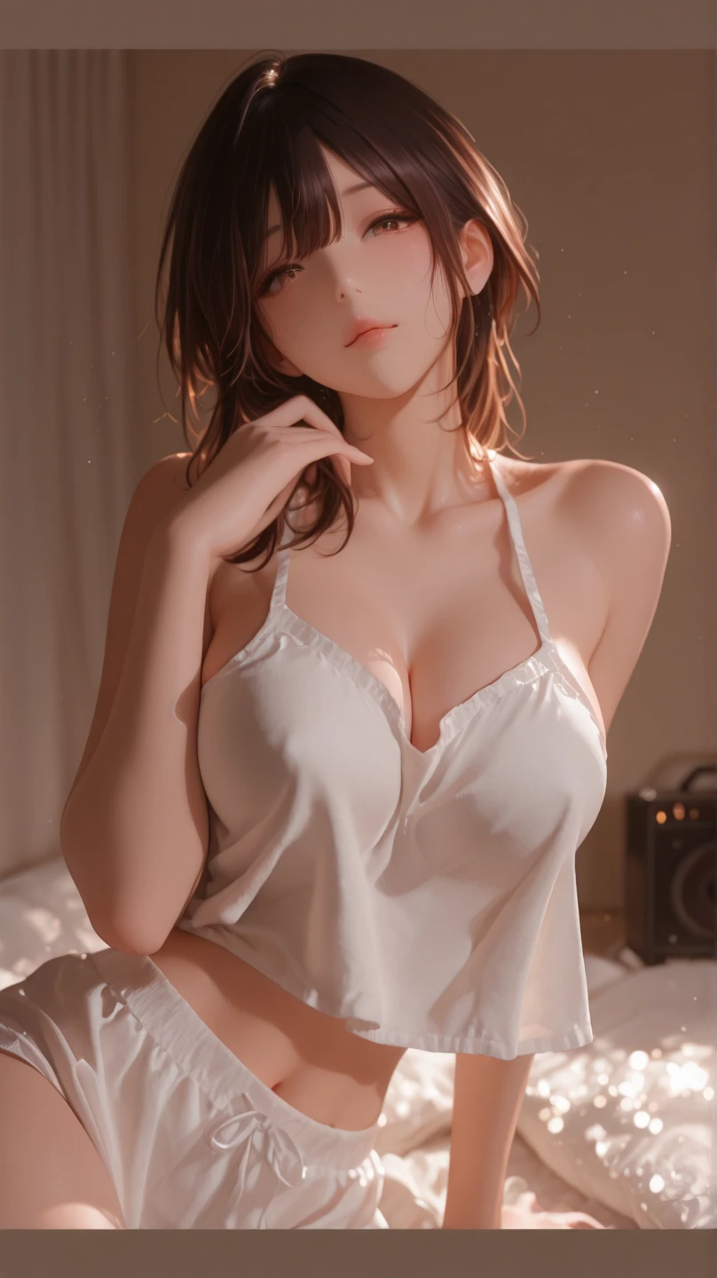 SFW,(8k, RAW photo, best quality, masterpiece, soft cinematic lighting, soft color:1.6),(ideal ratio body proportions:1.8),(from behind:1.6),(looking back at camera:1.5),(sitting:1.5),(spread legs:0.5),(beautiful eyes focus:1.8), (realistic), (dilapidated japanese old house background:1.6), (solo, mature woman,20years old,super beautiful face,super detaild beautiful brown eyes :1.8), (detaild sheer white Slip Dress:1.6),(coverd nipples:0.5),(embarrassed,red Cheeks:1.25),long hair, {{slicked back hair}}, white blonde color hair, clean skin, (smaller butt:0.5),(coverd nipple:0.9),(sagging huge long wide heavy breasts:1.5),(under boob:1.6), ( Perfect body skinny beauty: 1.5),(open mouth:1.1),(temptation pose:1.8),(heavy breathing:1.5),