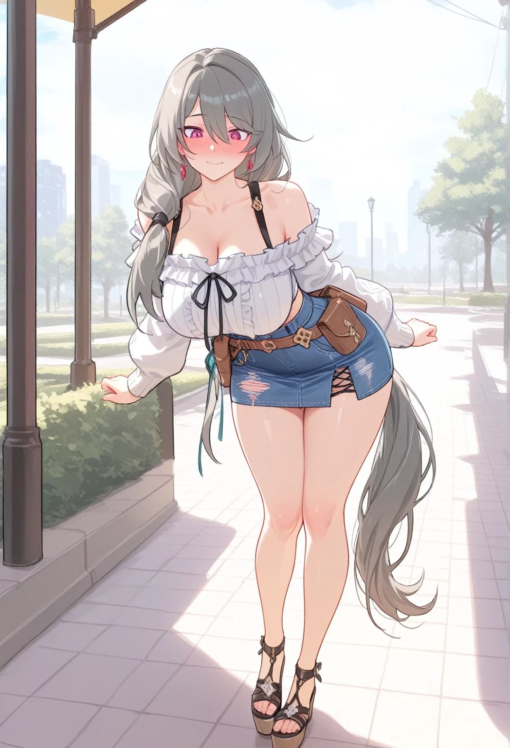 Alisa Kujou, 

(day:1.7), in a room with curtains on the windows,adentro, 1 girl standing at attention, 20 years,hembra joven,hermoso Finger, hermoso long legs ,hermoso body ,hermoso Nose ,hermoso character design, ojos perfectos, perfect rostro,

There is an anime girl in shorts walking through an open door., 1 chica, muslos, solo, (falda muy corta:1.4), blue eyes, senos, chaqueta, camisa, , falda plisada, white camisa, arco, mano en la cadera, rubor, black muslos, arcotie, adentro, calzado marron, zettai ryouiki, mocasines, zapatos, large senos, cuerpo completo, mirando al espectador, boca abierta, thighs, bikini blue

mirando al espectador, en el centro de la imagen, bajo el arte oficial del trasero, Fondo de pantalla CG unity 8k extremadamente detallado, Perfect lighting,vistoso, Brillante_frente_rostro_Lightinasterpiece:1.0),(mejor_calidad:1.0), ultra high resolution,4k,ultra detallado,
Photography, 8k, hdr, high resolution, absurdos:1.2, codas portra 400, film grain, fondo borroso, bokeh:1.2, Destello de lente, (vibrante_color:1.2)
, (hermoso_rostro:1.5),(angosto_cintura), (hermoso,Enorme_senos:1.3)