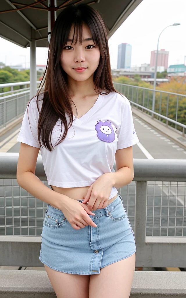 ((Highest quality))、Beauty、Big Breasts、A cute shirt with a full opening、