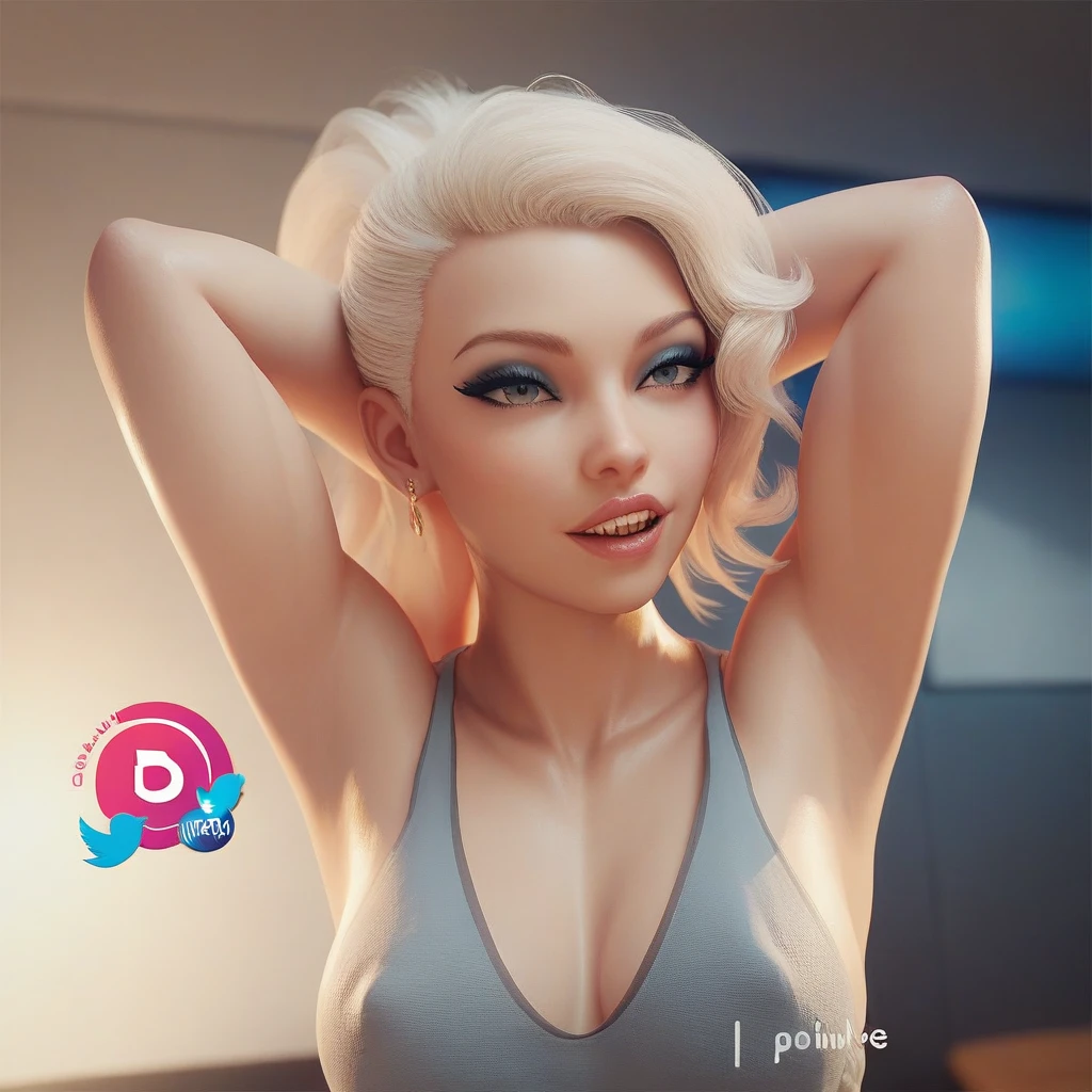 (masterpiece), (best quality), (ultra-detailed), ((masterpiece)) ((best quality)) ((ultra-detailed))araffe woman in a white bikini posing in a bathroom, daz. detailed, daz, dial, dall - e 2, dall-e 2, imvu, second life avatar, thicc, , daz 3d, daz 3 d, daz3d, digital screenshot, doja cat, realistic shaded perfect body