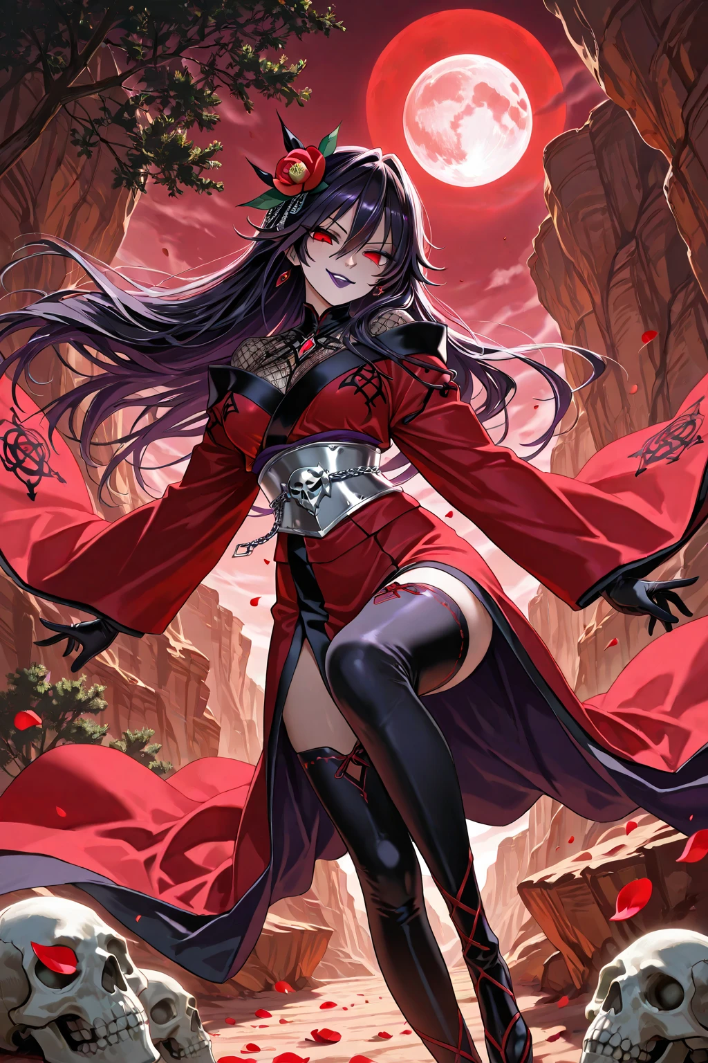 ((extreme detail)),(ultra-detailed), extremely detailed CG unity 8k wallpaper, best quality, ,<lora:Bloodless:0.7>bloodless, bloody gown, horns, holding parasol, upper body, looking at viewer, parted lips, standing, dark background