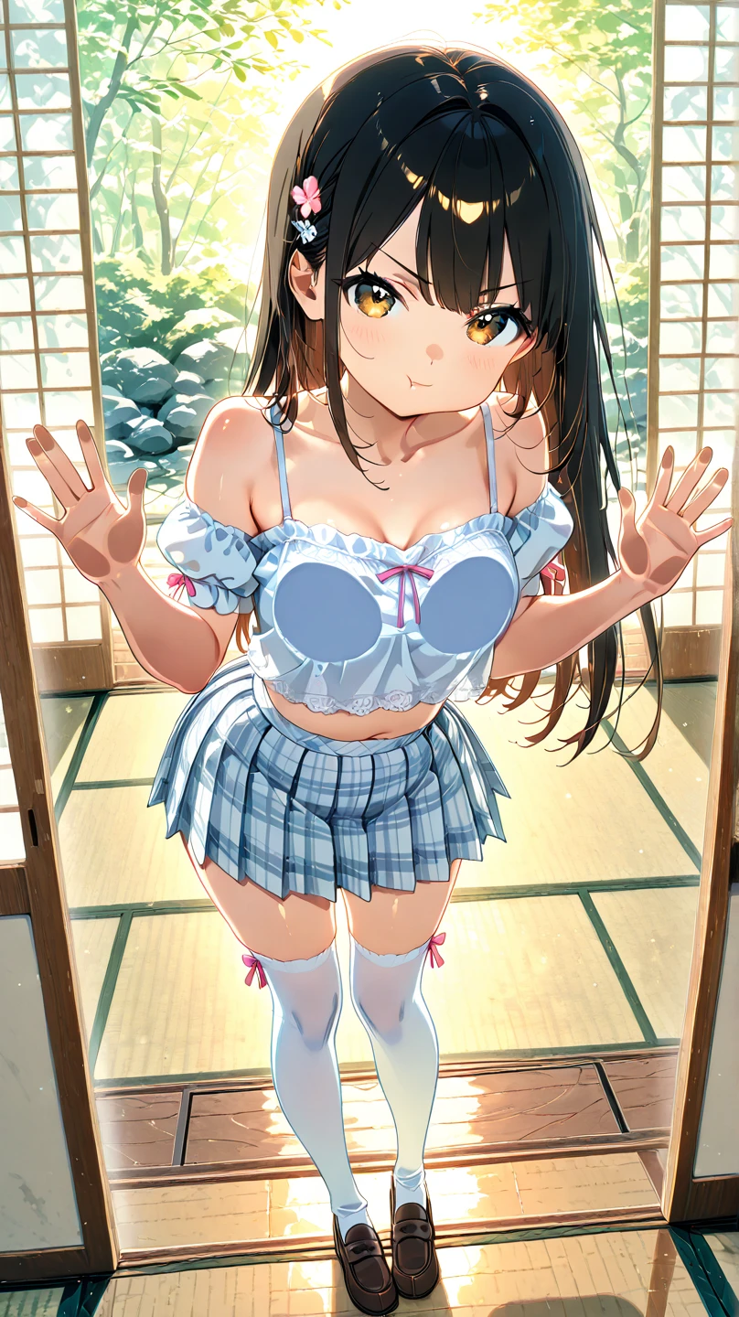 (extremely detailed fine touch:1.2), (natural light, sun light, light rays, dappled light, ray tracing:1.2) , masterpiece, best quality, highly quality ,
sugar_ser0, 1girl, solo,looking at viewer,freckles, (blush:1.3),framed eyewear,
pink dress, puffy short sleeves,
nurse cap,rabbit hair ornament,
bandaged arms,
 white thighhighs,garter straps,
garden ,embarrassed,skirt, looking at viewer, underwear, skirt lift, thighs, from below, lifted by self, cowboy shot,  standing, white thong
 