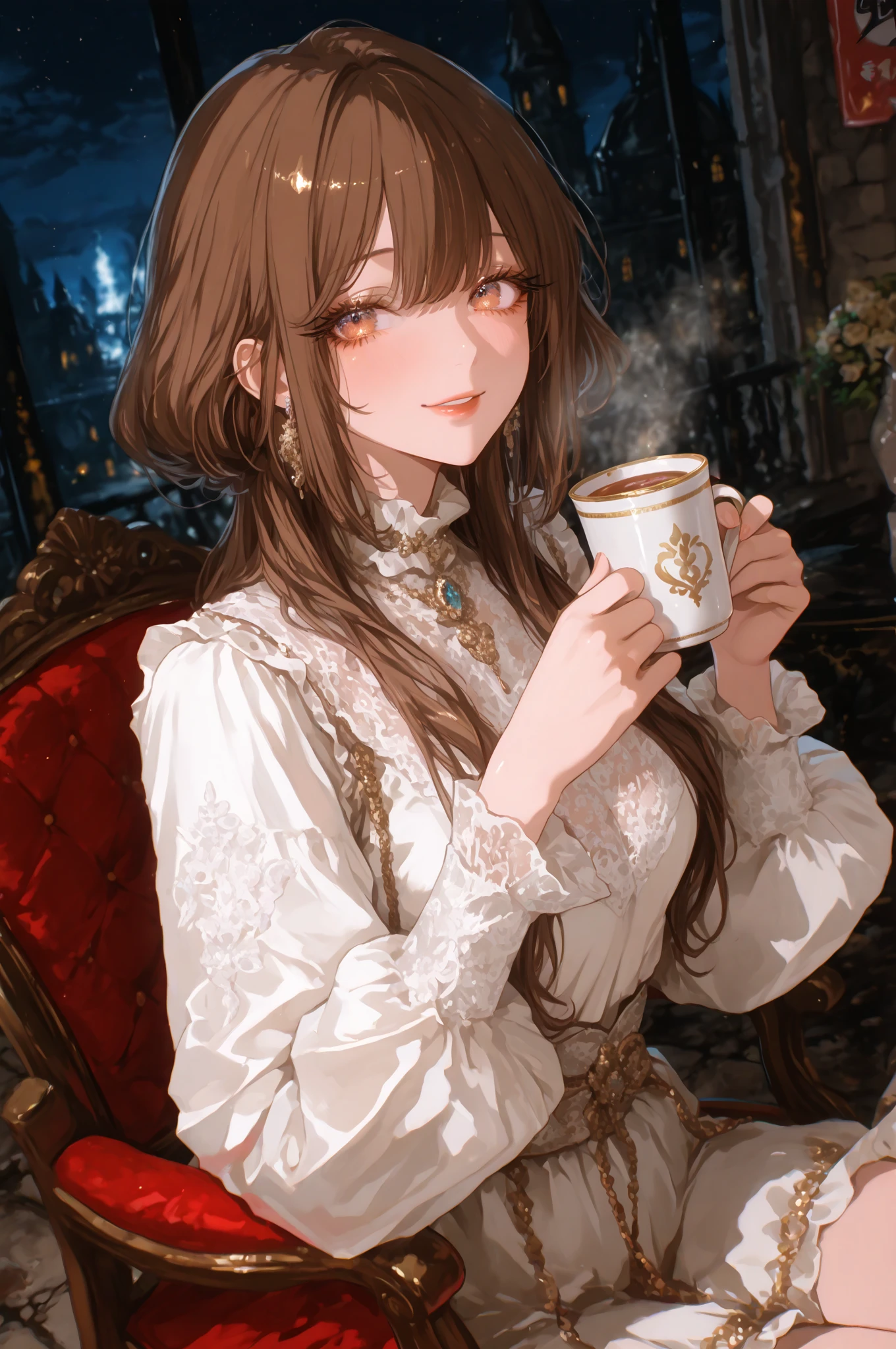Ceramic tea cup, tea party, (Misaka Mikoto), beautiful girl, cute, wedding ring, (flat chest), uhd, retina, masterpiece, accurate, anatomically correct, textured skin, super detail, high details, high quality, best quality, highres, 8k