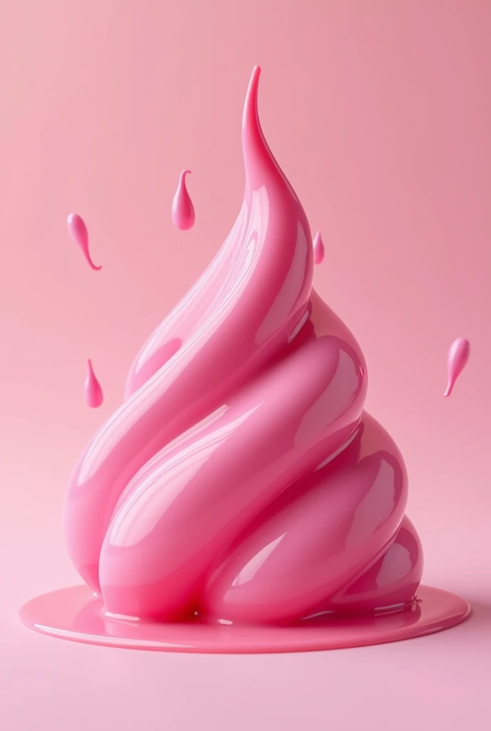 3D hole-shaped swirl from bottom to top of strawberry yogurt